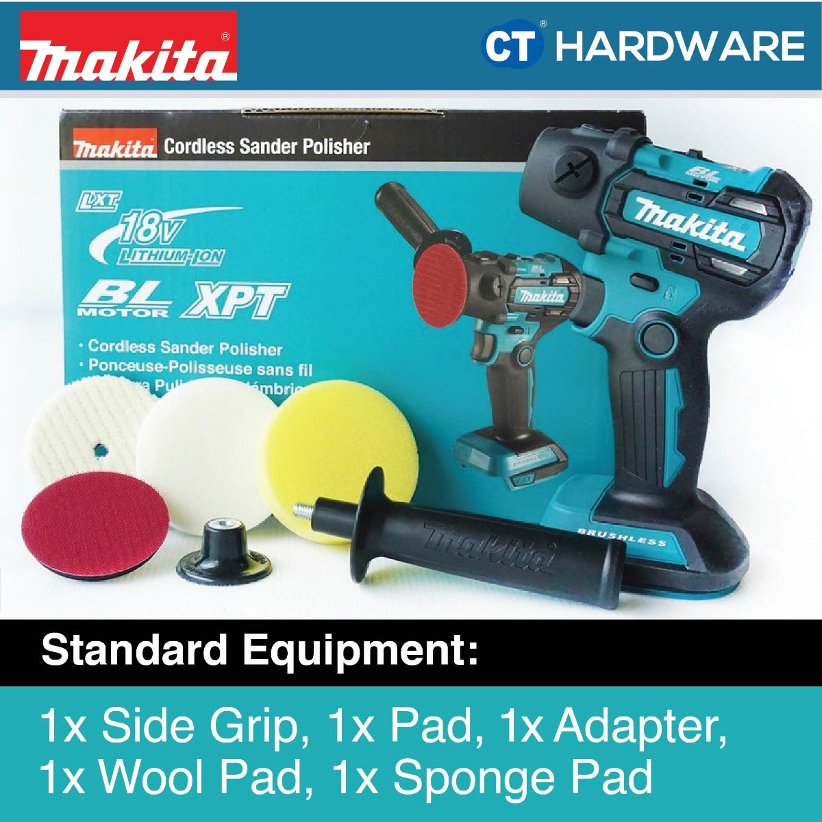 MAKITA DPV300Z CORDLESS SANDER POLISHER 18V 5" 2800-9500RPM WITHOUT BATTERY & CHARGER