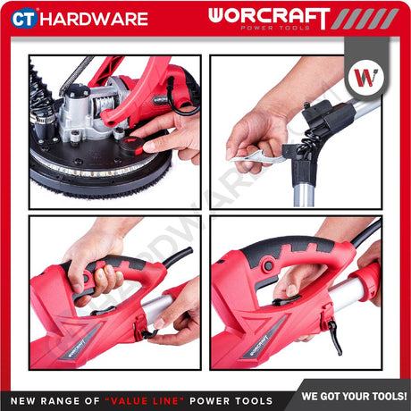 WORCRAFT DS07-215 DRYWALL SANDER 710W 215MM   800-1700RPM  [ DS07215 ]