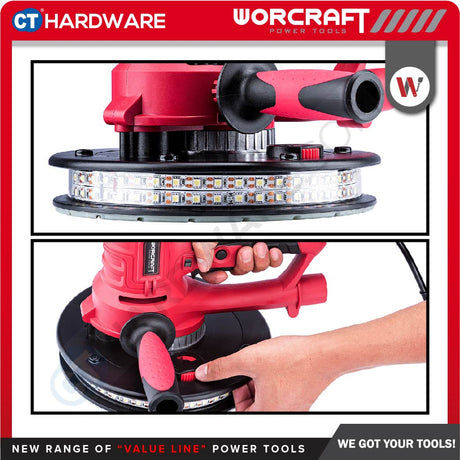 WORCRAFT DS08-180 CORDED DRYWALL SANDER 800W | 1200-2300RPM | 180MM [ DS08180 ]