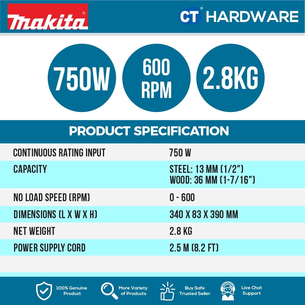 MAKITA DS4012 HIGH TORQUE / MIXER 13MM 1/2" 750W