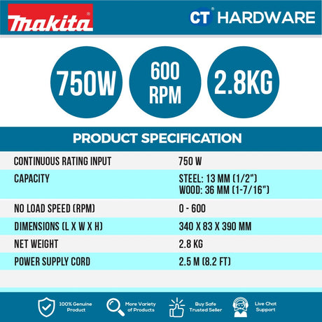 MAKITA DS4012 HIGH TORQUE / MIXER 13MM 1/2" 750W