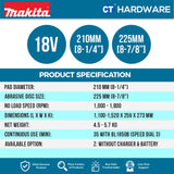 MAKITA DSL801Z CORDLESS DRYWALL SANDER 18V 8-7/8" 1000-1800RPM WITHOUT BATTERY & CHARGER ( SOLO )