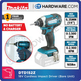 MAKITA DTD152RME 18V XPT Cordless Impact Driver (LXT SERIES)
