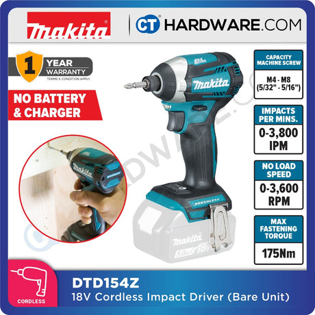 MAKITA DTD154RME/ RFE/ Z 18V XPT CORDLESS IMPACT DRIVER WITH BRUSHLESS MOTOR (LXT SERIES)