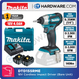 MAKITA DTD155RME/ Z 18V XPT CORDLESS IMPACT DRIVER WITH BRUSHLESS MOTOR (LXT SERIES)