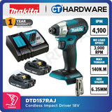 MAKITA DTD157RAJ CORDLESS IMPACT DRIVER 18V | 2.0AH | 3000RPM