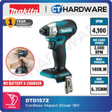 MAKITA DTD157RAJ CORDLESS IMPACT DRIVER 18V | 2.0AH | 3000RPM