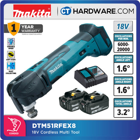 MAKITA DTM51RFEX8/ Z 18V CORDLESS MULTI TOOL 3.0AH 6000-20000OPM  (LXT SERIES)