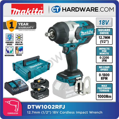 MAKITA DTW1002RTJ/ RMJ/ RFJ/ Z 18V Cordless Brushless Impact Wrench (LXT SERIES)