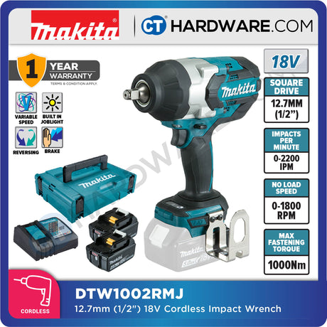 MAKITA DTW1002RTJ/ RMJ/ RFJ/ Z 18V Cordless Brushless Impact Wrench (LXT SERIES)