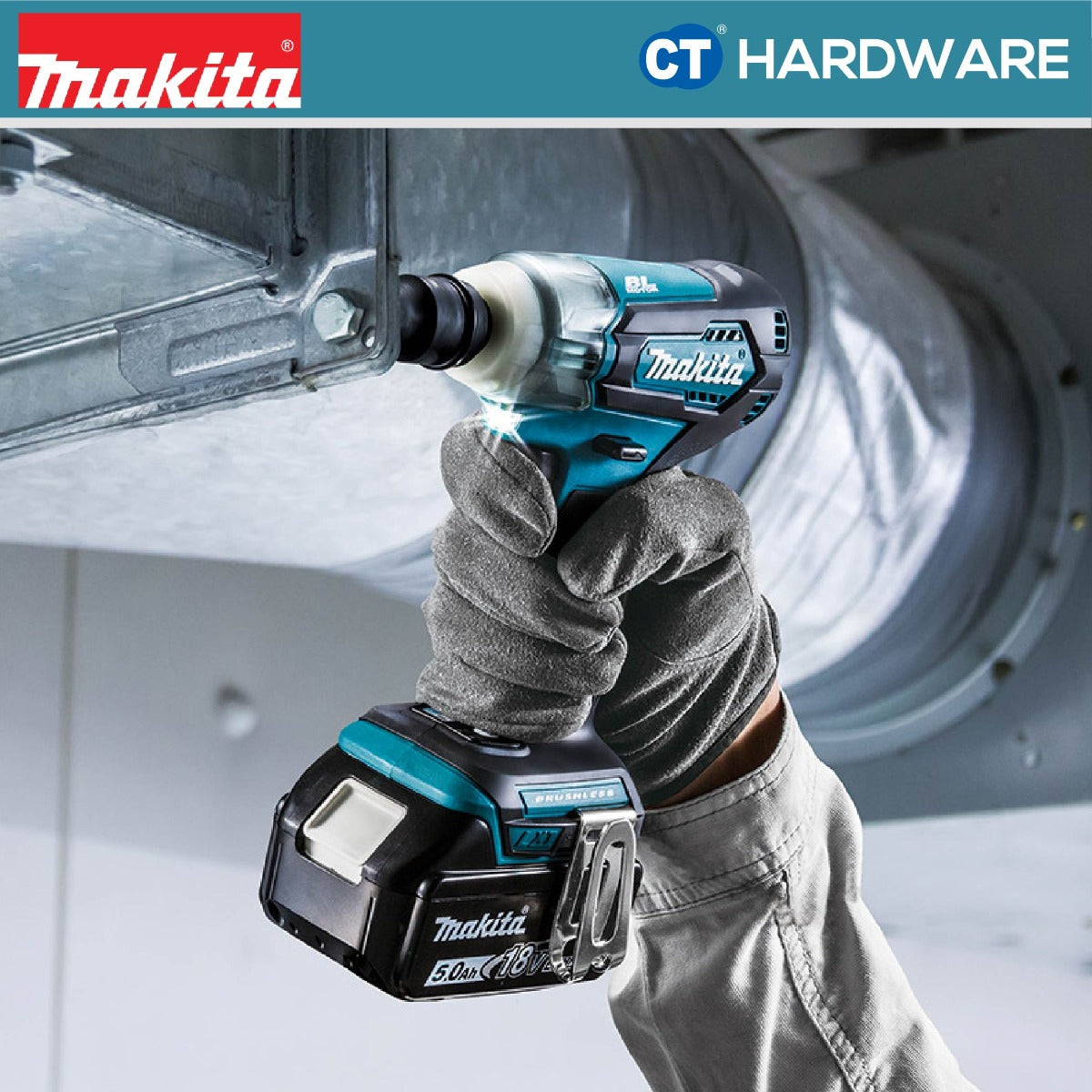 MAKITA DTW181RFE/ Z CORDLESS IMPACT WRENCH 18V 3.0AH 1/2" 2400RPM 210NM WITH 2 BATT & 1 CHARGER ( BL MOTOR )