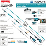 MAKITA DUA300ZB CORDLESS POLE SAW 18V X 2 12" 1000W 160ML WITHOUT BATTERY & CHARGER ( SOLO )