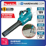 MAKITA DUB184RT / Z CORDLESS BLOWER 18V LXT 18000RPM 52.1M/S 3KG