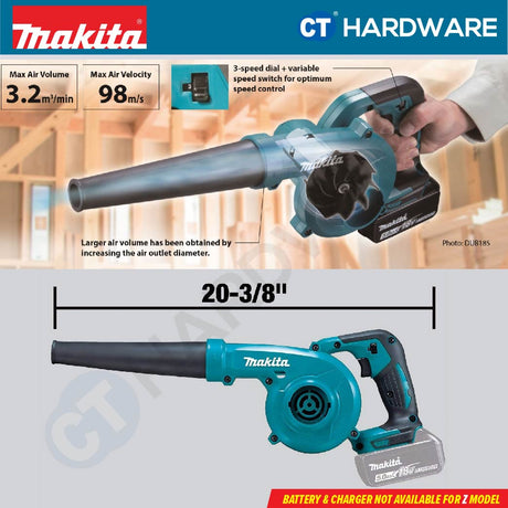 Makita DUB185Z LXT 18V Cordless Blower (Body Only | 1-Battery | 2-Battery)