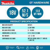 MAKITA DUB185Z CORDLESS BLOWER 18V 18000RPM | 98M/S