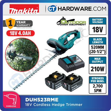 Makita DUH523RME/ RFE/ Z 520 mm (20-1/2") – 18V Cordless Hedge Trimmer (Tool Only)