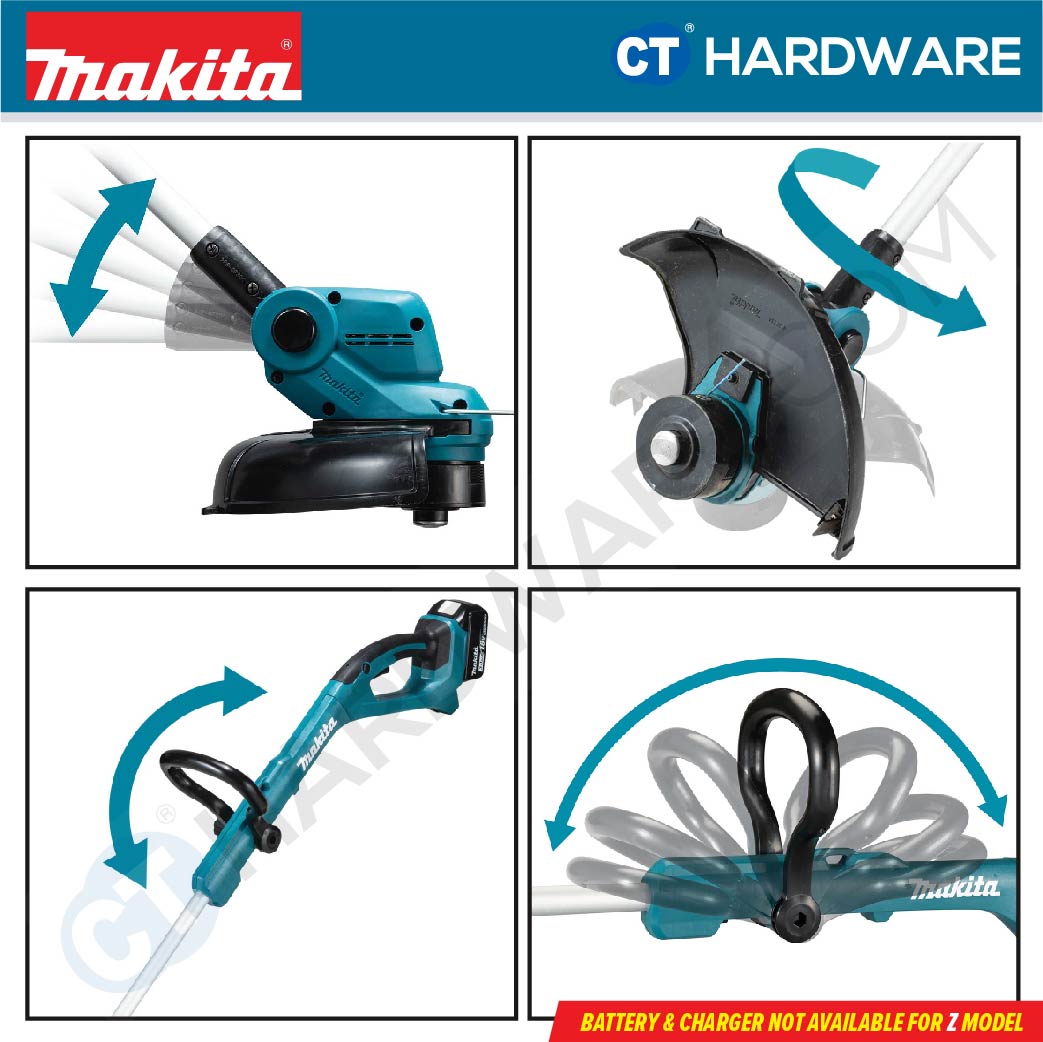 MAKITA DUR193Z CORDLESS GRASS TRIMMER 280W | 260MM (10-1/4") COME WITH 1x 3.0AH BATTERY AND CHARGER [ YEAR END SALES ]