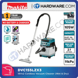 MAKITA DVC155LZX3 CORDLESS VACCUM CLEANER 18V X 2 105W 11KPA 2.1M3/MIN NO BATTERY & CHARGER ( SOLO )