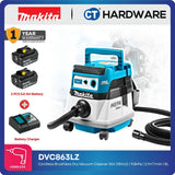 Makita DVC863LZ Cordless Brushless Dry Vacuum Cleaner 36V (18Vx2) | 9.8kPa | 2.1m³/min | 8L | [Set Pack with 5.0 Ah Battery]