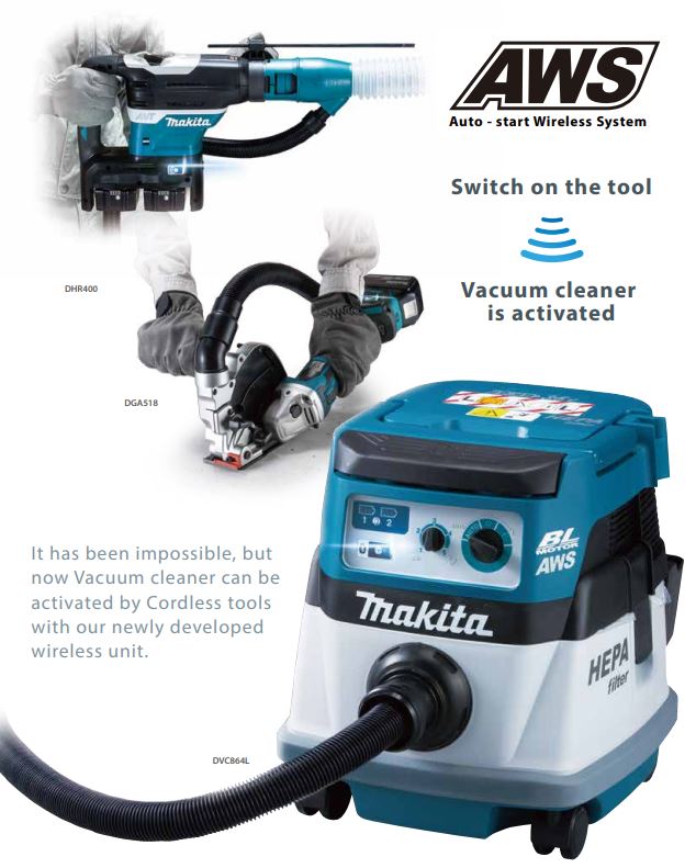 MAKITA DVC864LZ BRUSHLESS VACUUM CLEANER ( DRY )18V X2  2.1M3/MIN 9.8KPA 8L 90W NO BATTERY & CHARGER