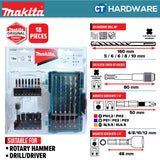MAKITA E-07082 SDS PLUS MANSORY DRILL BIT & SCREW BIT ACCESSORIES SET 18PCS [ E07082 ]