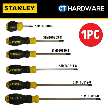 STANLEY CUSHION GRIP SCREWDRIVER PHILIPS #2 SIZE PH2 x 45MM TO PH2 x 250MM