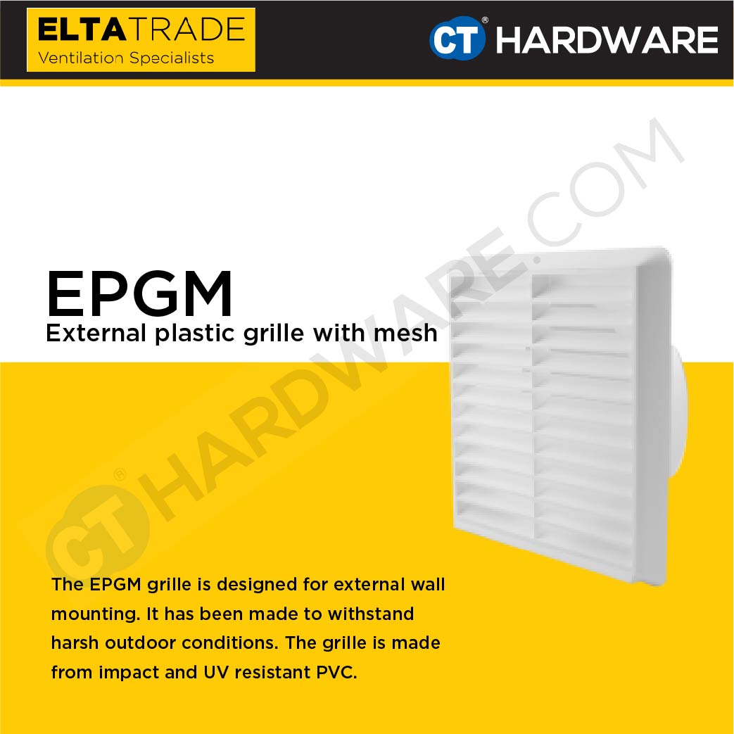 ELTA TRADE EPGM (4", 5", 6") EXTERNAL PLASTIC GRILLE WITH MESH