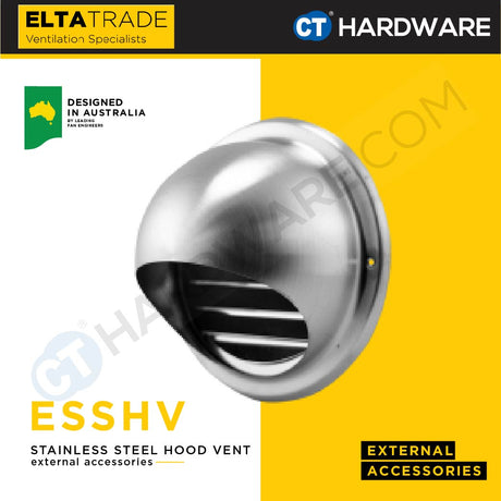 ELTA TRADE ESSHV (4", 5", 6", 8") EXTERNAL ACCESSORIES STAINLESS STEEL HOOD VENT