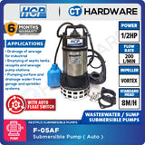 HCP F-05AF SUBMERSIBLE SEWAGE EFFLUENT PUMPS 2" | 1/2HP | 200L/MIN | AUTO [ F05AF ]