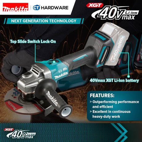 Makita GA035GZ XGT 40Vmax Cordless Brushless Angle Grinder 6" 150mm (Body Only)