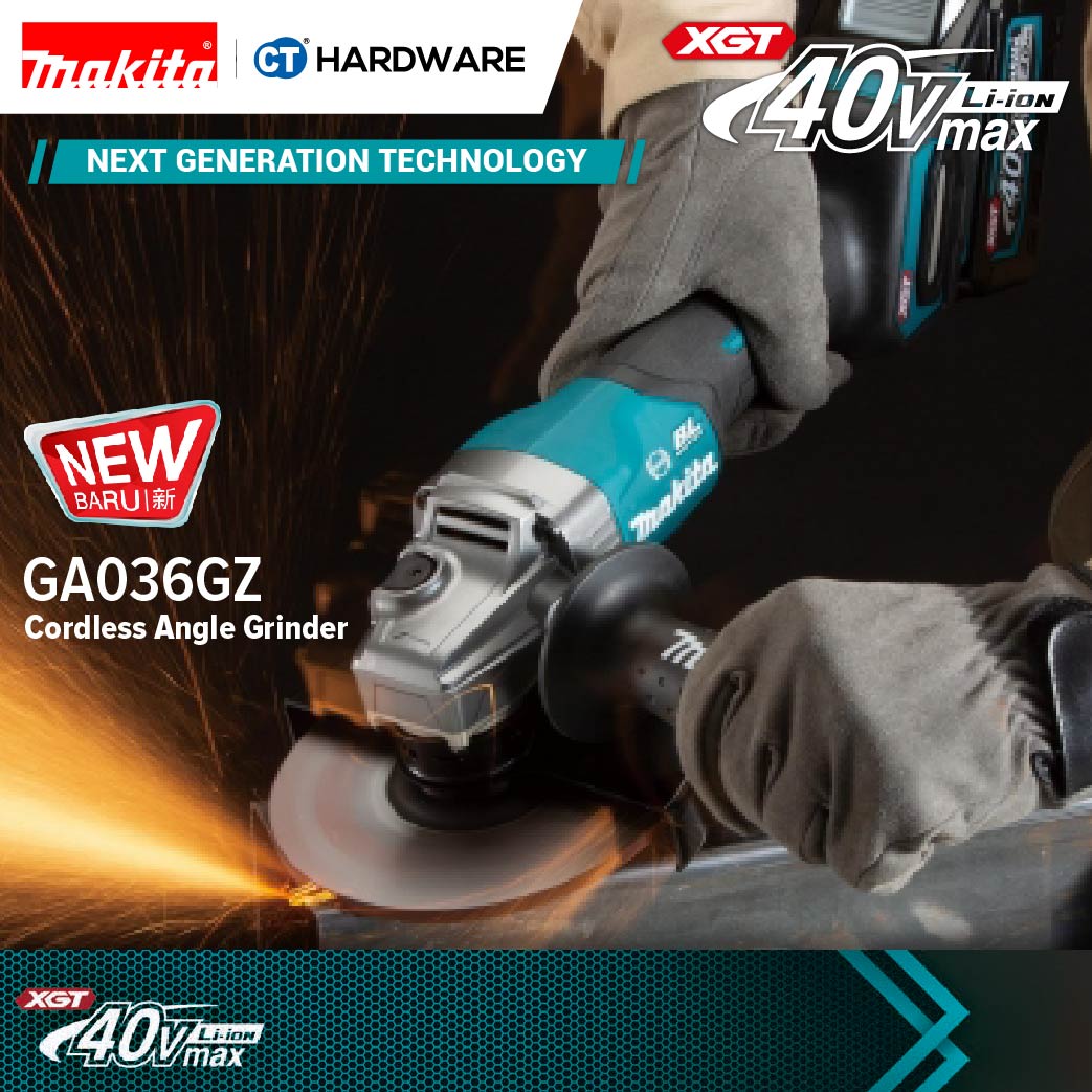 MAKITA GA036GZ CORDLESS ANGLE GRINDER 6" 40V 8500RPM WITHOUT BATTERY & CHARGER ( SOLO )