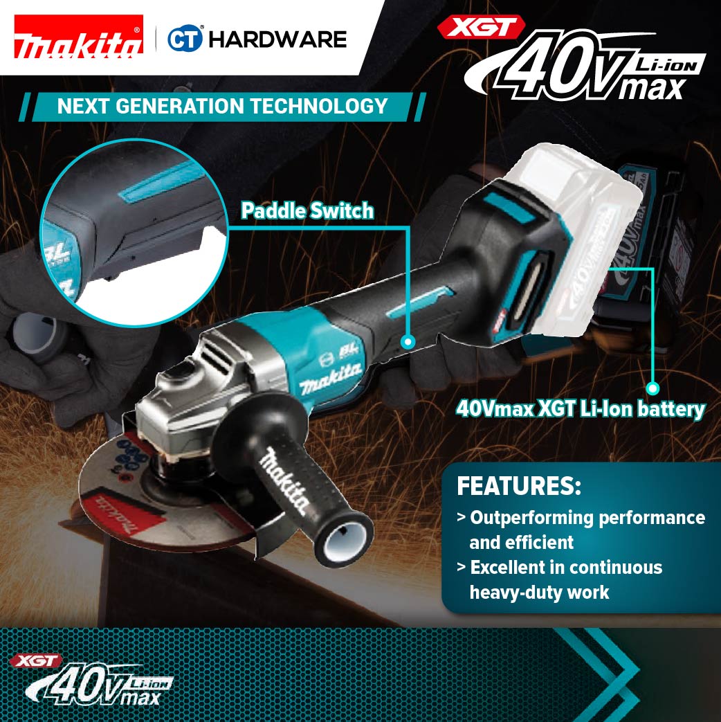 MAKITA GA036GZ CORDLESS ANGLE GRINDER 6" 40V 8500RPM WITHOUT BATTERY & CHARGER ( SOLO )