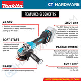 MAKITA GA042GM201 | GA042GD201 | GA042GZ CORDLESS ANGLE GRINDER 40V | 100MM (4") [ GA042G ]
