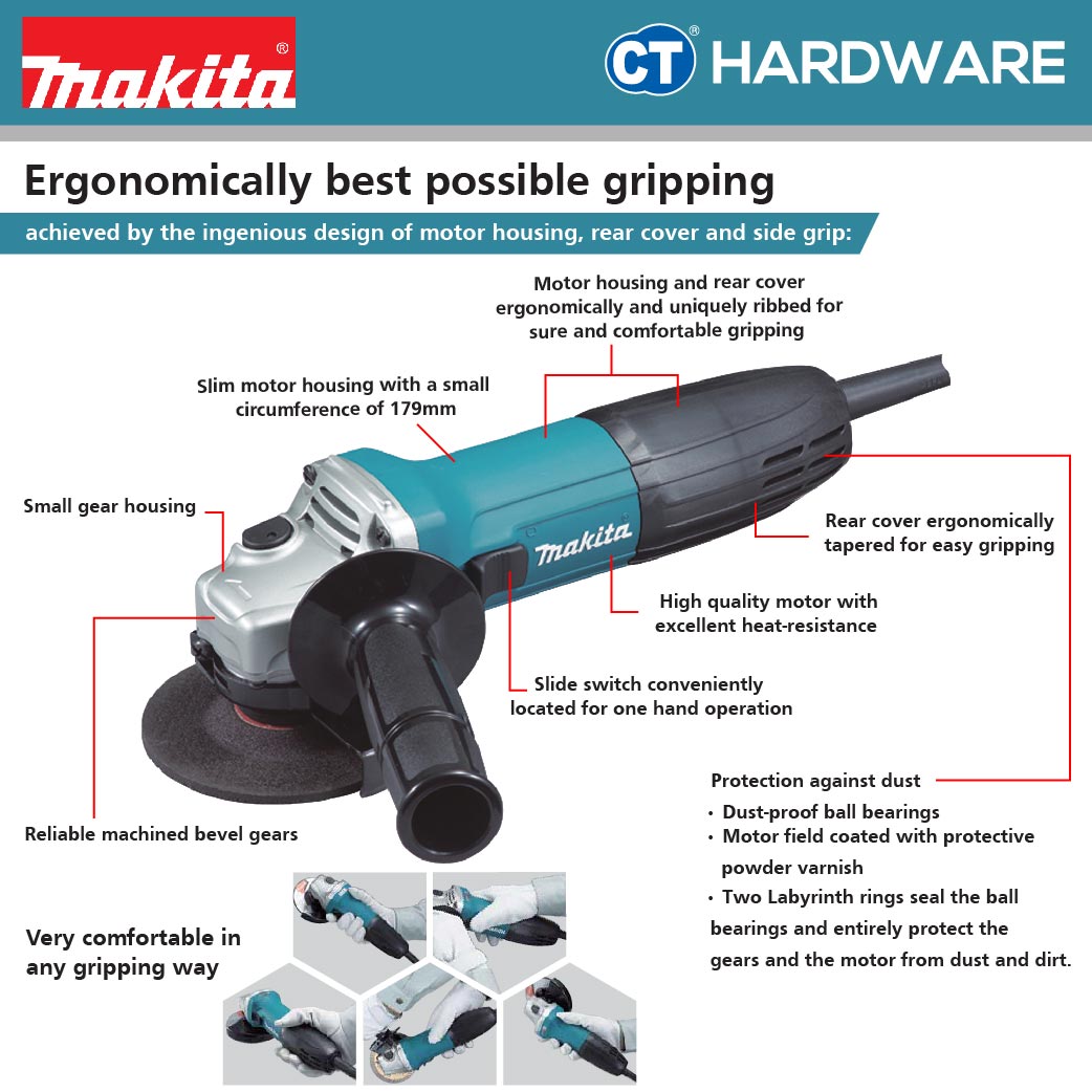 MAKITA GA4030R 100MM (4") ANGLE GRINDER
