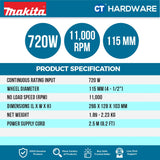 MAKITA GA4530 ANGLE GRINDER 4-1/2" 115MM 720W 11000RPM