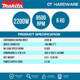 MAKITA GA7062 ANGLE GRINDER 7" 180MM 2000W 8500RPM