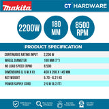 MAKITA GA7063R ANGLE GRINDER 7" 2200W 8500RPM