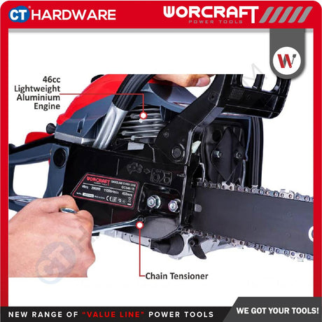 WORCRAFT  GCS46-18 GASOLINE CHAIN SAW 2000W | 46cc | 18“ [ GCS4618 ]