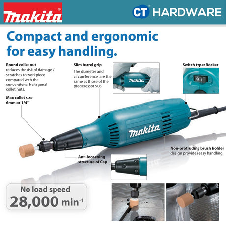 Makita GD0603 Die Grinder 6mm 240W