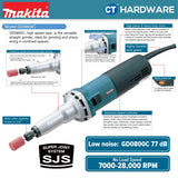 MAKITA GD0800C 6.35mm (1/4") 750W High Speed Die Grinder