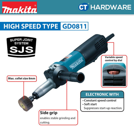 Makita GD0811C Die Grinder 6mm 750W