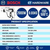 BOSCH GHG 20-63 KIT PROFESSIONAL CORDED HEAT GUN 2000W [ GHG2063 ]