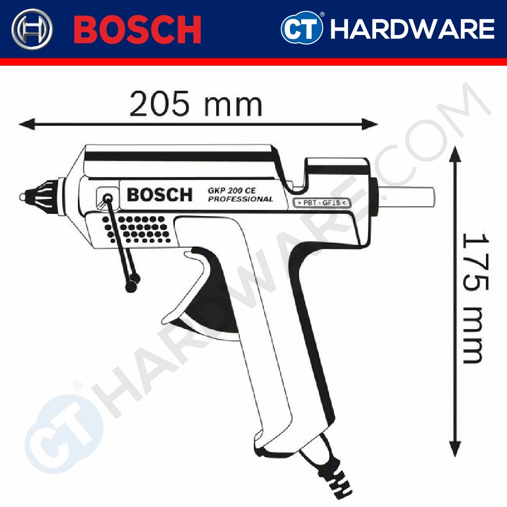 BOSCH GKP 200 CE PROFESSIONAL CORDED GLUE GUN 500W  [ GKP200CE ]