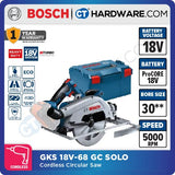 BOSCH GKS 18V-68 GC SOLO CORDLESS CIRCULAR SAW WITHOUT BATTERY & CHARGER 06016B5180 (BITURBO BRUSHLESS)