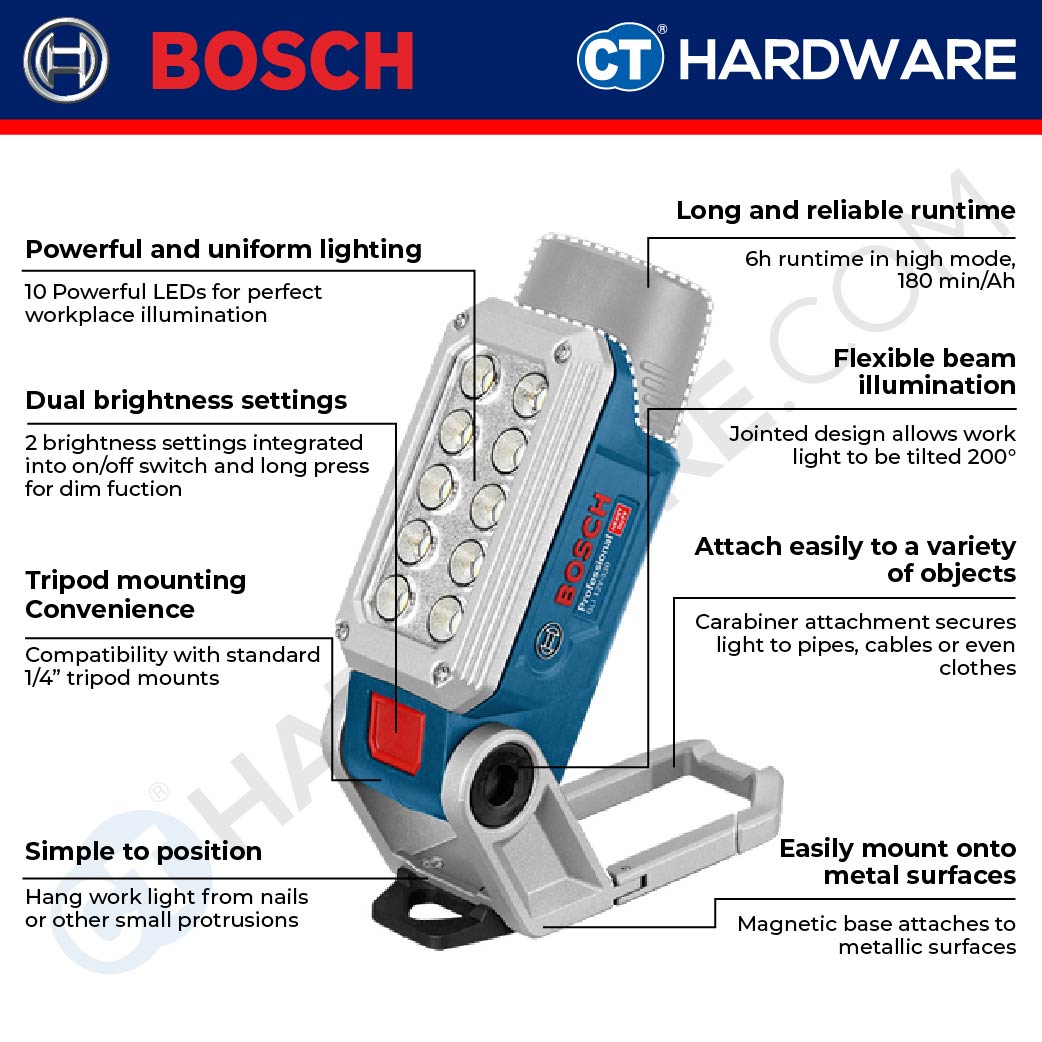 BOSCH GLI 12V-330 PROFESSIONAL CORDLESS LIGHT 12V | 330LM [ GLI12V330SOLO ]