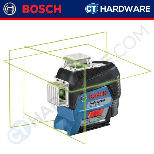 BOSCH GLL 3-80 CG PROFESSIONAL LINE LASER #1H2V | 30M/120M WITH LR7 RECEIVER  |  0601063U80 | SINGLE UNIT | GREEN LINE [ GLL380CG ]