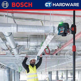 BOSCH GLL 3-80 CG PROFESSIONAL LINE LASER #1H2V | 30M/120M WITH LR7 RECEIVER  |  0601063U80 | SINGLE UNIT | GREEN LINE [ GLL380CG ]