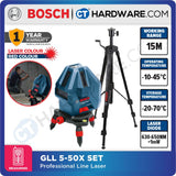 BOSCH GLL 5-50 X PROFESSIONAL CROSS LINE LASER 15M COME WITH BT150 TRIPOD [ GLL550X + BT150 | 0601063N81 ]