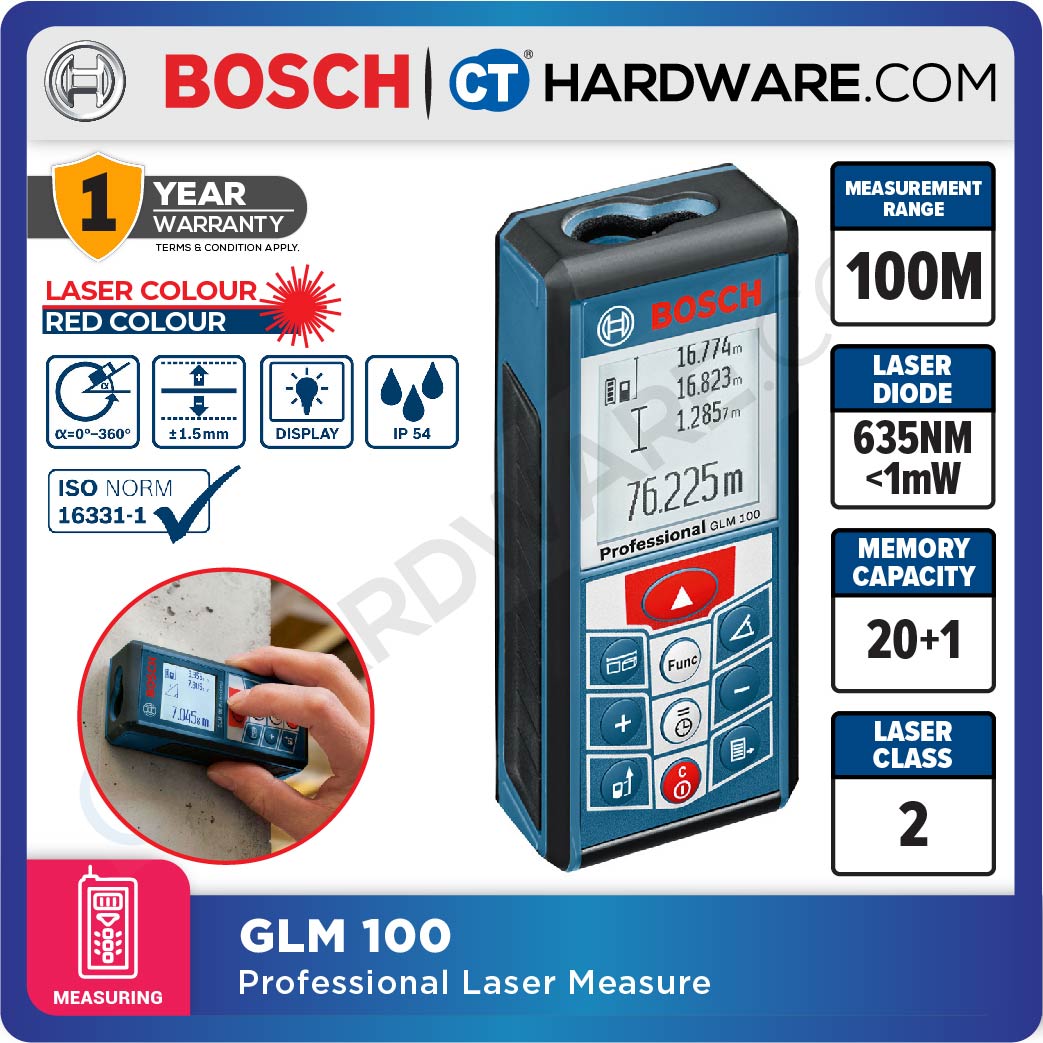 BOSCH GLM10025C DIGITAL RANGERFINDER 100M 0601072YK0