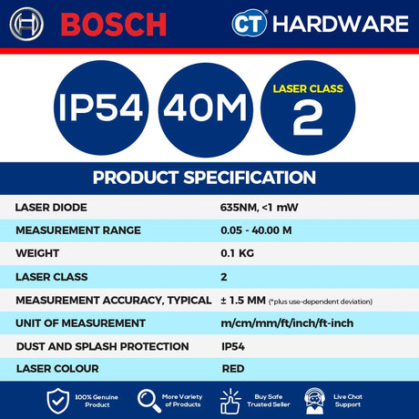 BOSCH GLM 150 C LASER DISTANCE MEASURING  0.08 -150M | BLUETOOTH [ GLM150C ]